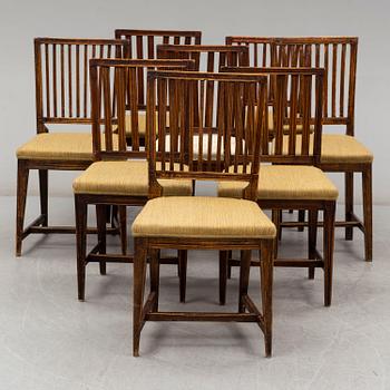 EIGHT CHAIRS, 19th century.