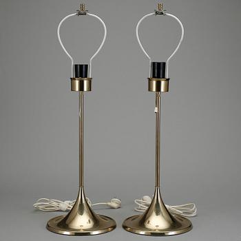 BORDSLAMPOR, ett par. Bergboms, 1960-/70-tal.