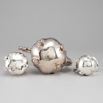 A German 20th century parcel-gilt silver coffee-set.