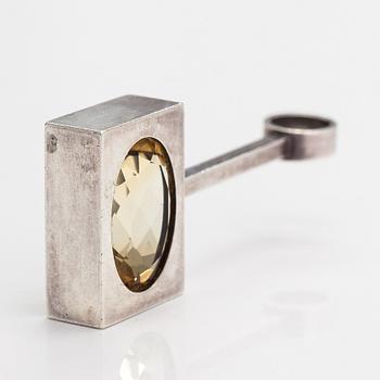 Elis Kauppi, A sterling silver and citrine pendant. Kupittaan kulta, Turku.