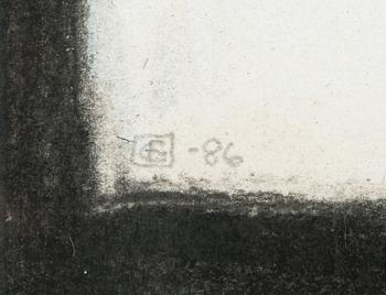 Carolus Enckell, mixed media on paper, signed and dated -86.