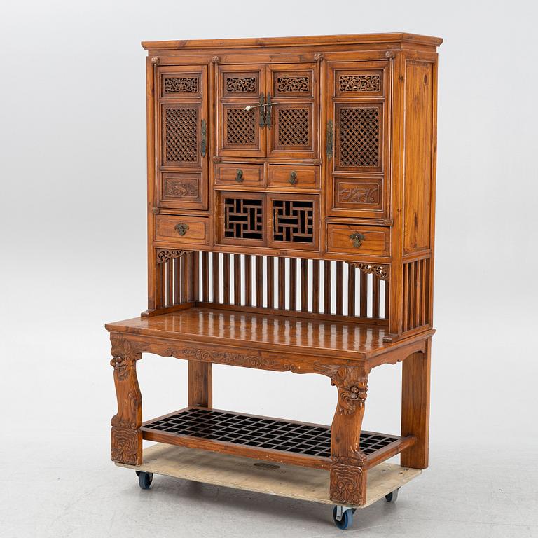 A Chinese hardwood cabinet, around 1900.