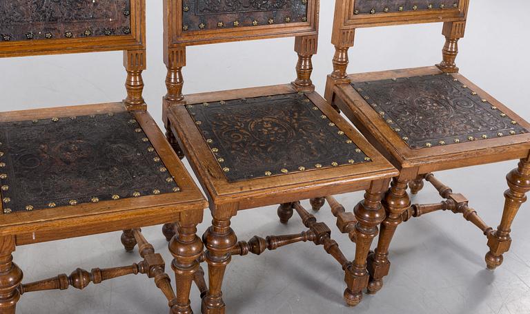 FIVE NEO BAROQUE CHAIRS, late 19th century.