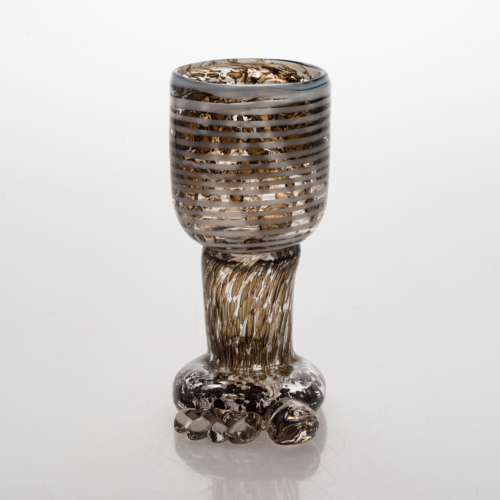 Björn Weckström, a 'Footed glass' goblet signed Björn Weckström Nuutajärvi Notsjö.