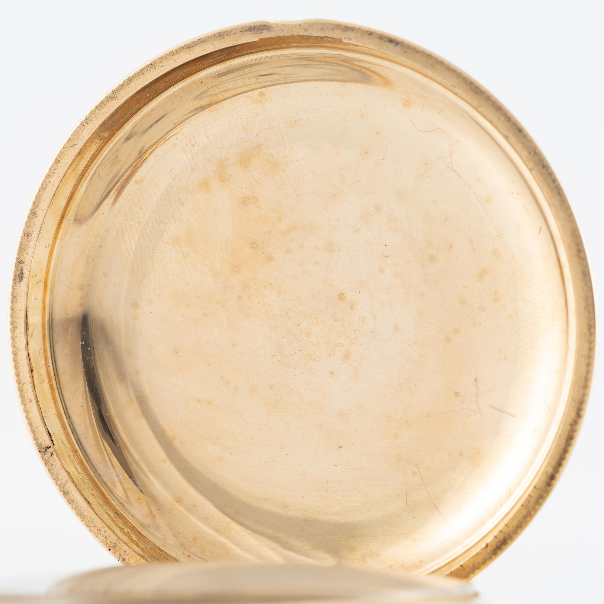 Elgin National Watch Company, fickur, "B.W. Raymond
", savonett, 14K guld, 55 mm.