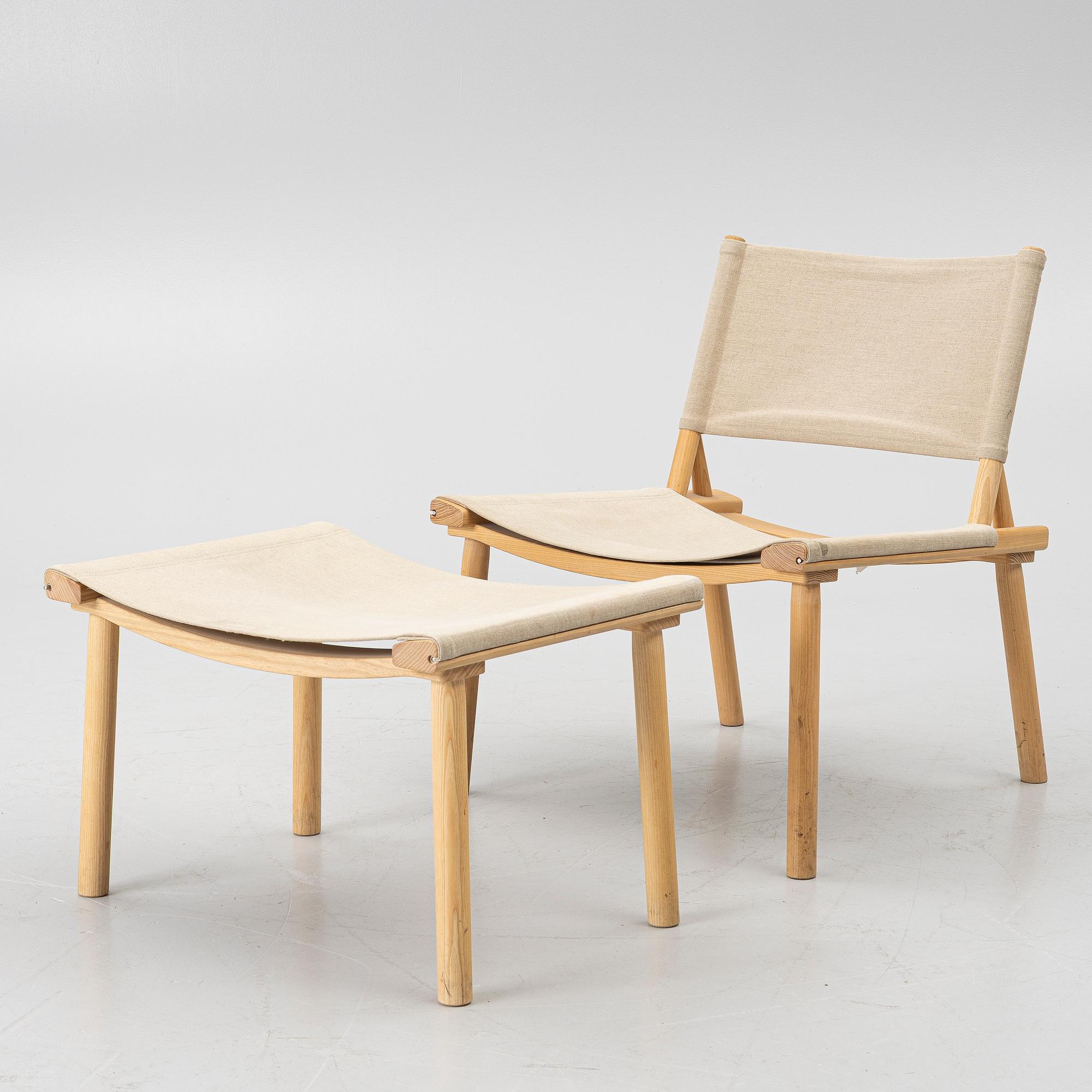 Jasper Morrison & Wataru Kumano, fåtölj med fotpall, "December Chair" Nikari, Finland.