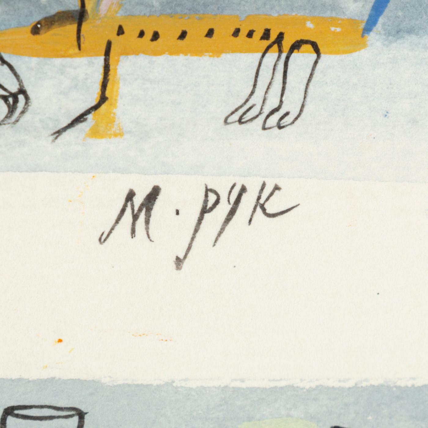 MADELEINE PYK, mixed media, signed.