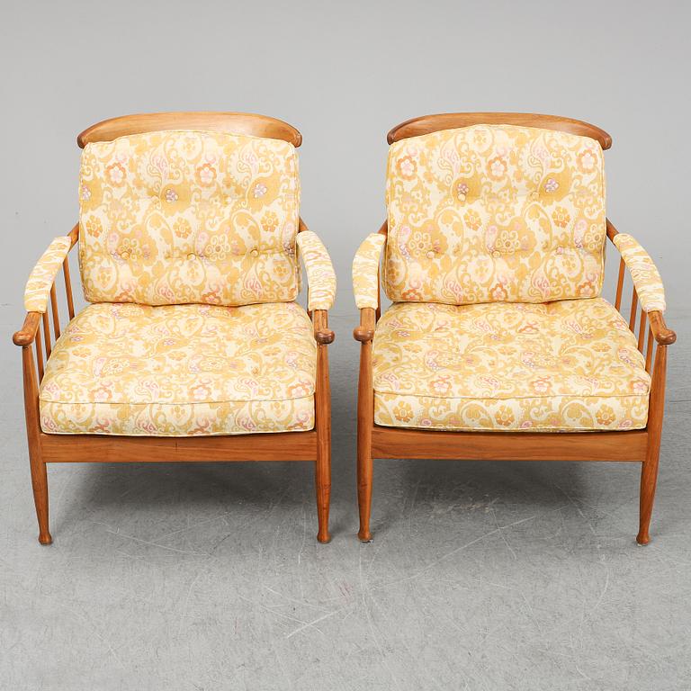 A pair of easy chairs 'Skrindan' by Kerstin Hörlin-Holmquist, OPE.