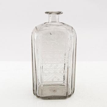 A Swedish glass bottle, presumably Skånska glass manufactory, 18th century.