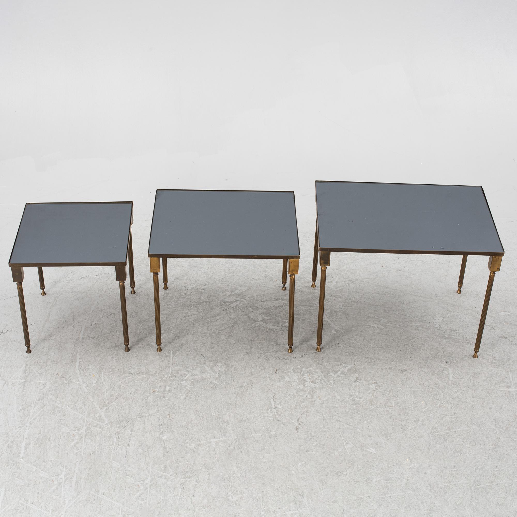 A three.piece nesting table, second half of the 20th century.
