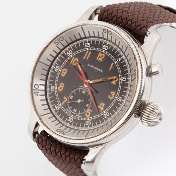 Longines, single button flyback-chronograph, "Oversized".