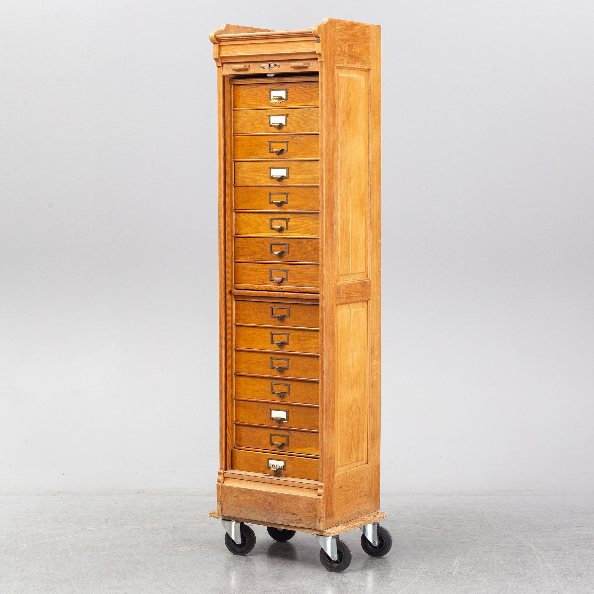 An oak file cabinet, first half of the 20th century.