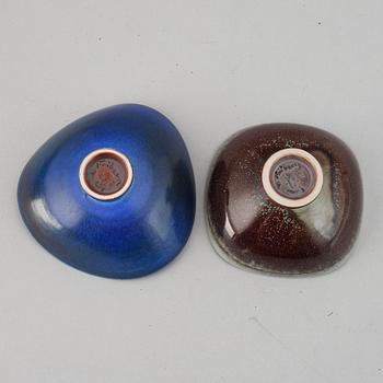 Berndt Friberg, two stoneware bowls, Gustavsbergs Studio, signed.