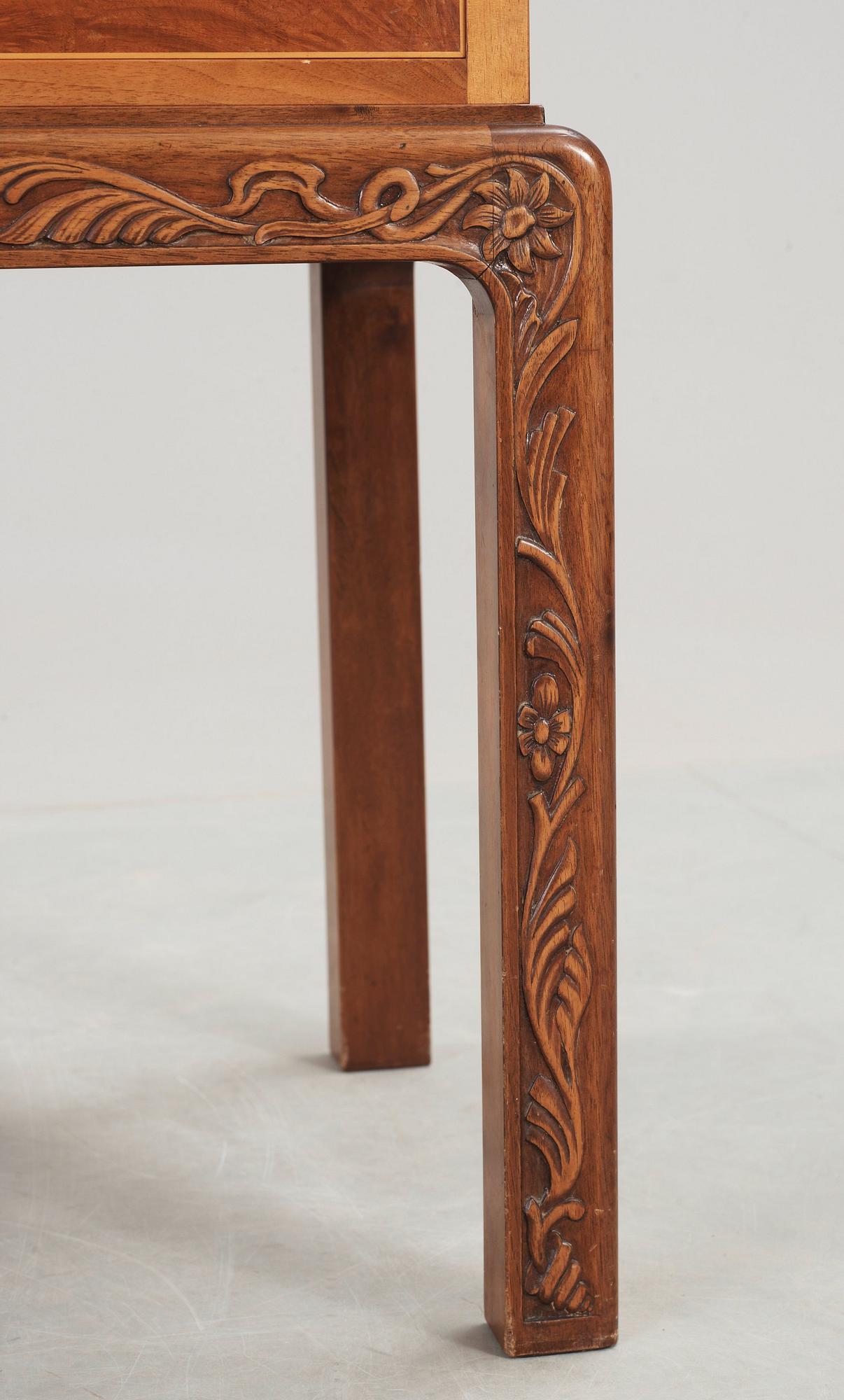 A Georg Johansson cabinet with inlays of several exotic woods, Gothenburg Sweden 1938.