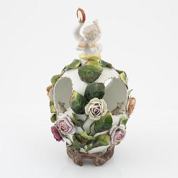 A Rococo style porcelain vase, Plaue-Sitzendorf, Germany, around the year 1900.