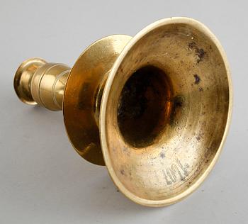 LJUSSTAKE, mässing, barock, 1700-tal.