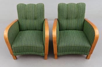 FÅTÖLJER, 1 par, 1900-talets första hälft.