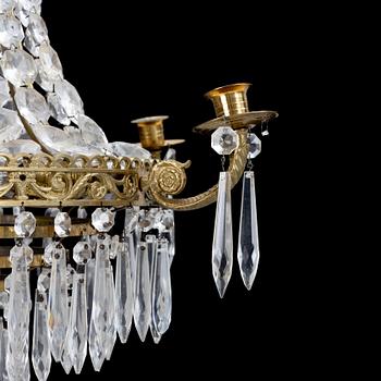 A Empire style chandelier, mid 20th Century.