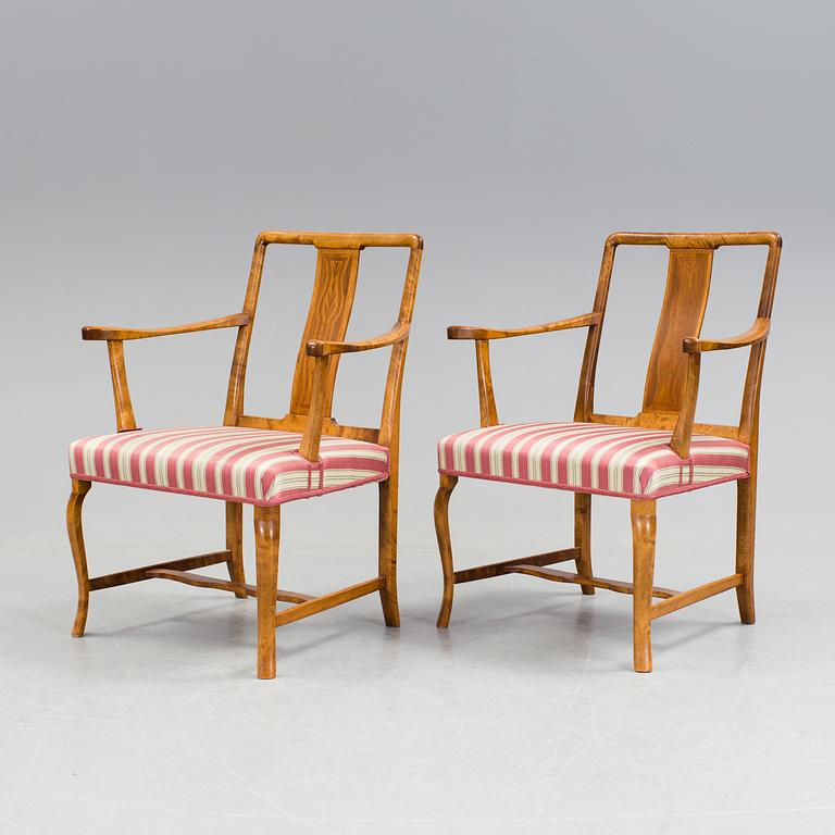 A dining furniture set comprising of eight pieces by Carl Malmsten.