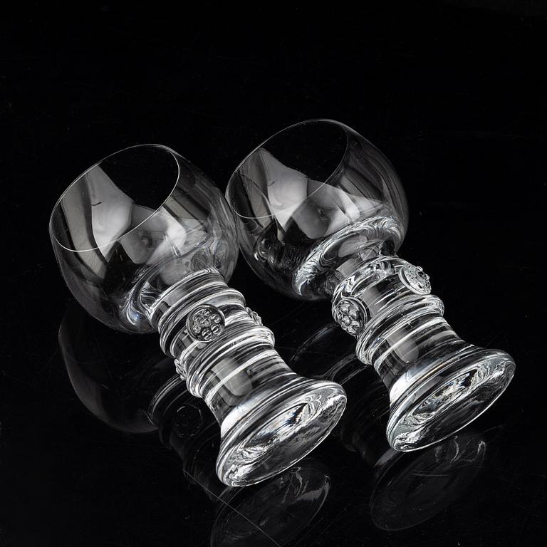 A set of 14 glass goblets, 20th century.