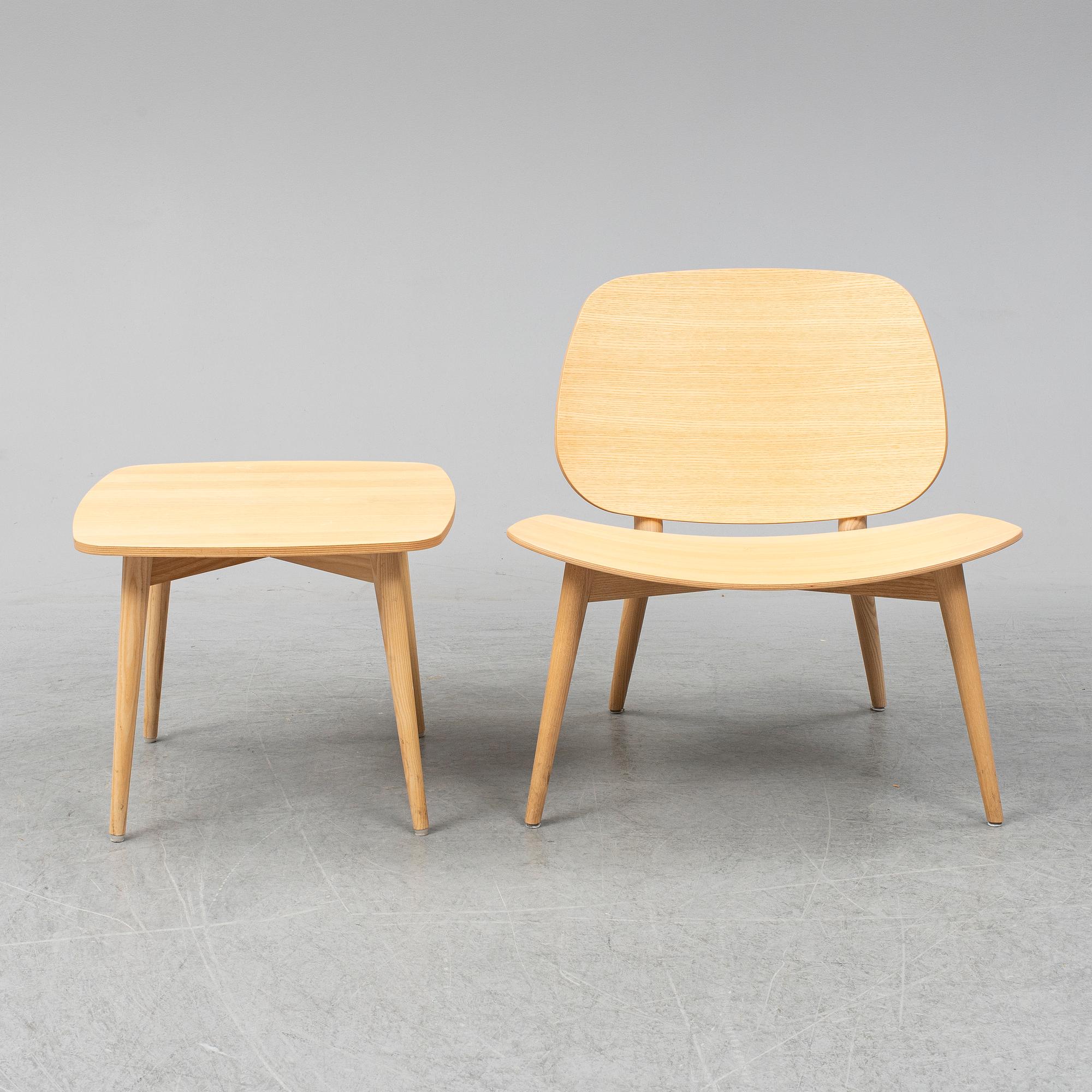 JONAS LINDVALL, stol samt bord, "Papa", Scandiform, 2000-tal.