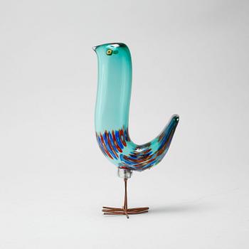 ALESSANDRO PIANON, glass bird, "Pulcino", Vistosi, Italy, 1960s.