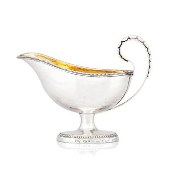 230. A Swedish Gustavian parcel-gilt silver cream-jug, mark of Pehr Zethelius, Stockholm 1792.
