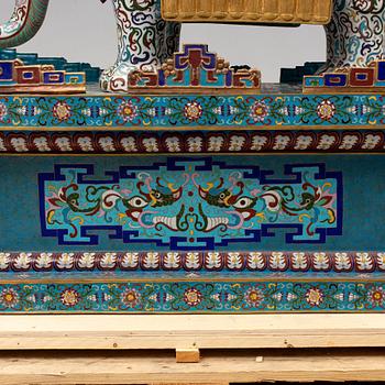 A large chinese cloisonné sculpture, 20th Century.