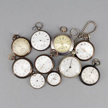 FICKUR, 10 stycken, b.la silver, 1800/1900-tal.