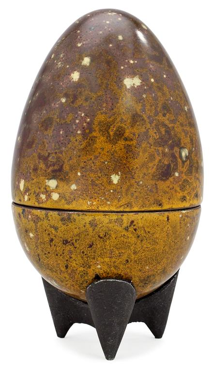 A Hans Hedberg faience egg, Biot, France.