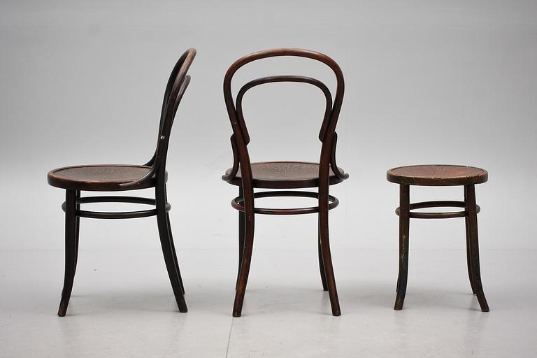 STOLAR, 4 st och PALL, Thonet, omkr 1900.