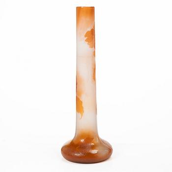 Emile Gallé, vas, överfångsglas, Nancy, Frankrike, Art Nouveau.
