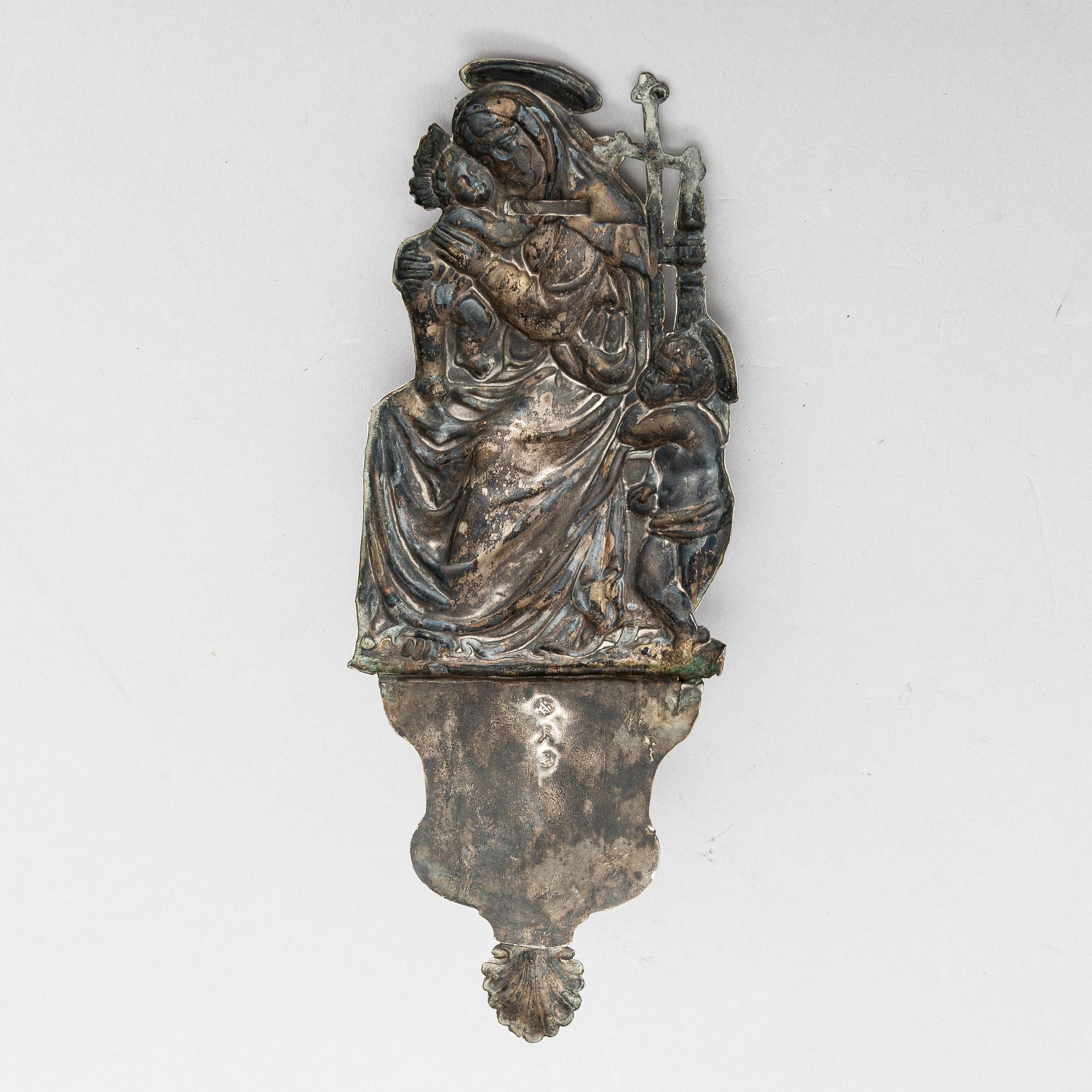 An early 19th century silver Venetian Holy Water bowl.