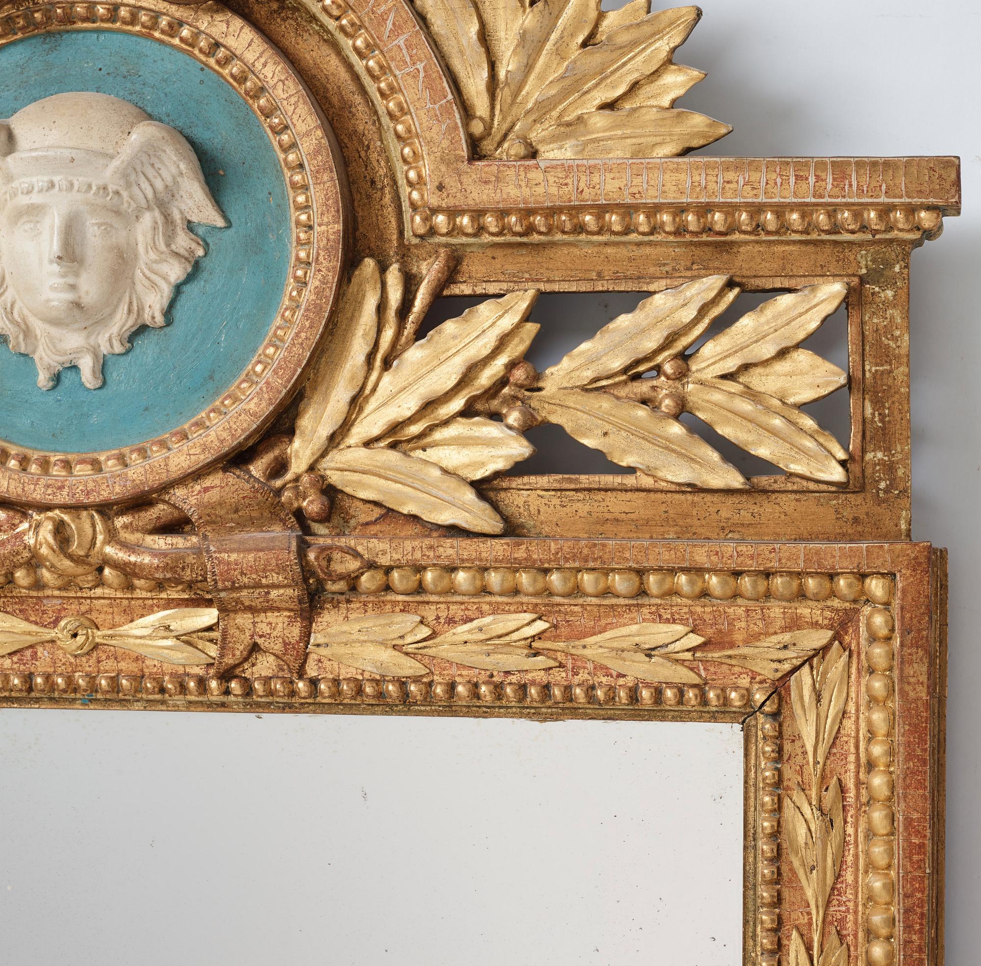 Spegel, tillskriven Pehr Ljung (1743-1819), bildhuggare i Stockholm, Gustaviansk.