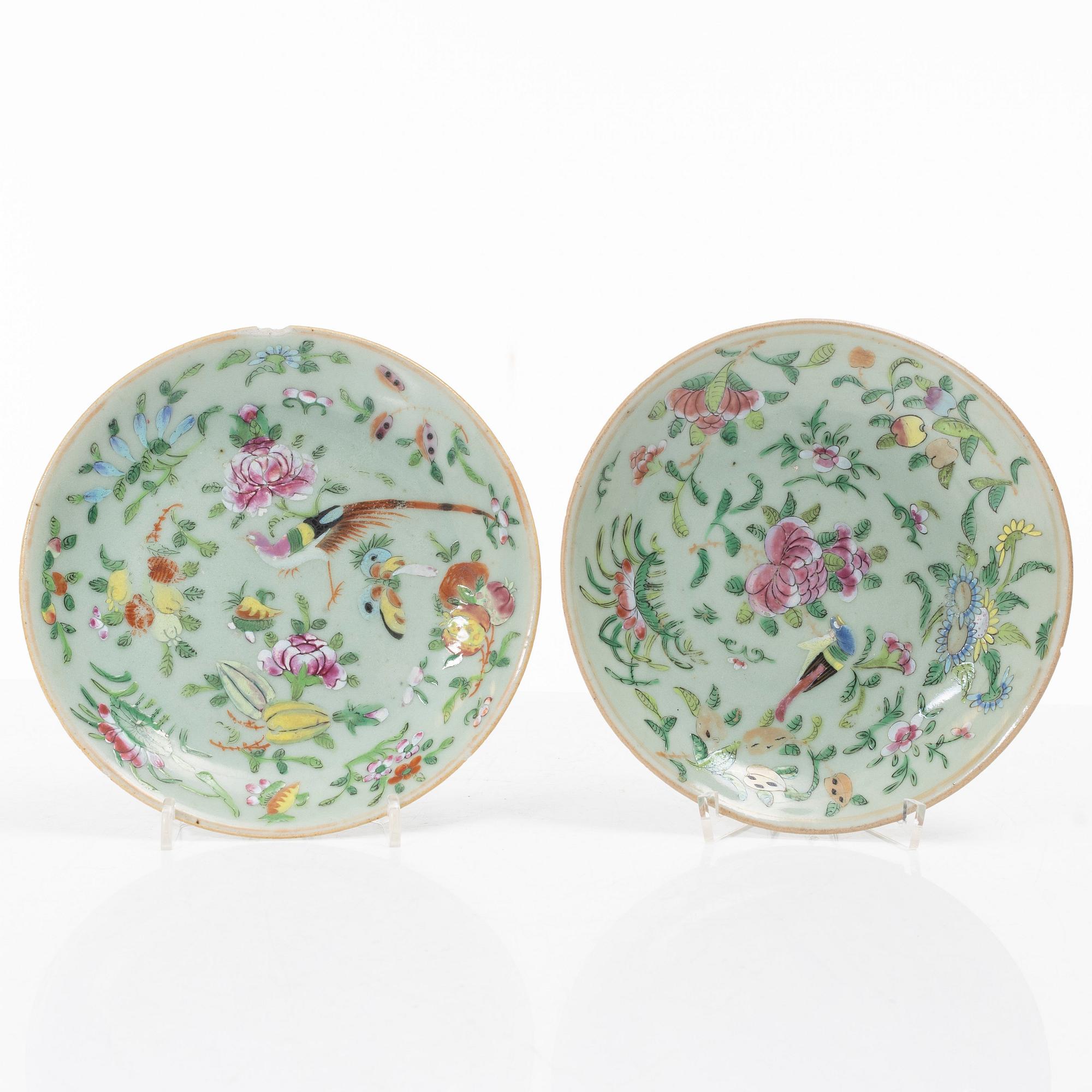 A set of 25 Canton famille rose dishes, 19th century.
