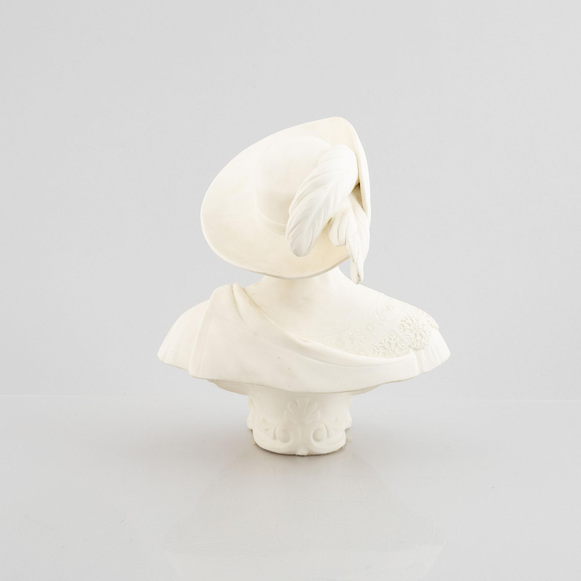 Portrait bust, parian, Rörstrand, circa 1900.