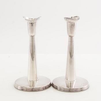 Tore Eldh, candlesticks, a pair, silver, Cesons, Gothenburg, 1965.