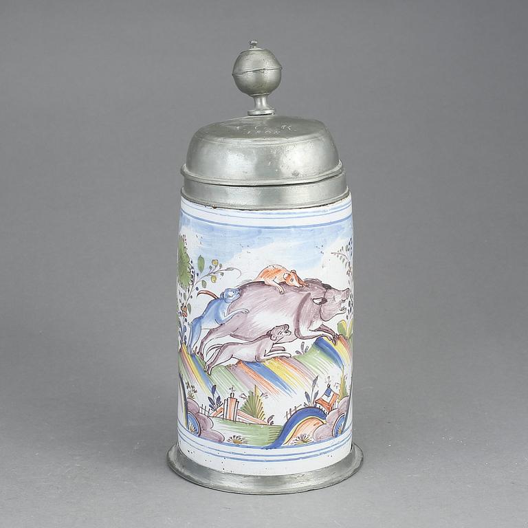 STOP, fajans och tenn, locket med datering 1808.