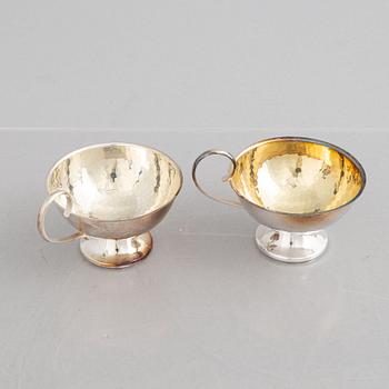 Punschkoppar, 12 st, silver, K& EC, Göteborg, 1900-talets mitt.