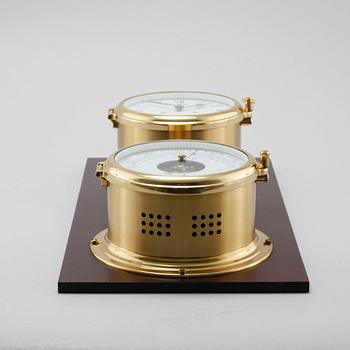 A barometer and clock by Schatz, Germany, second half of the 20th century.