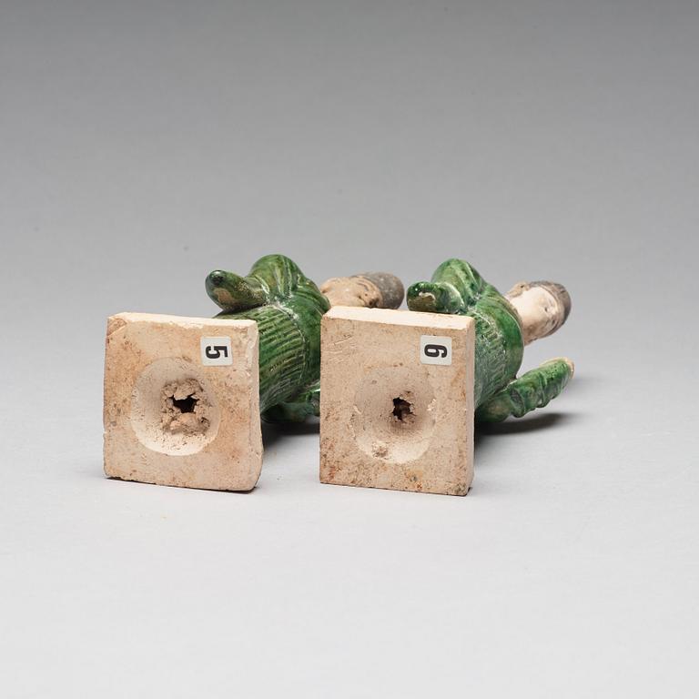 Two green glazed figures, Ming dynasty (1368-1644).