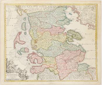 GRAVYRER, 6 st, Johan Babtista Homann, 1700-tal.