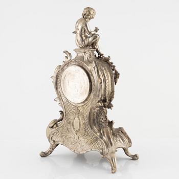 A Rococo style mantle clock, France, late 19th Century.
