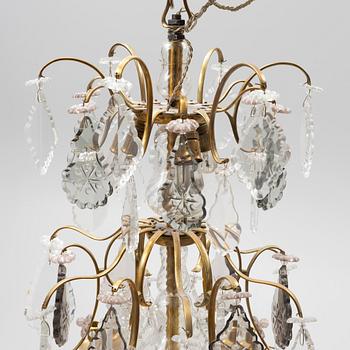 A six-branch Louis XV-style chandelier, 20th century.