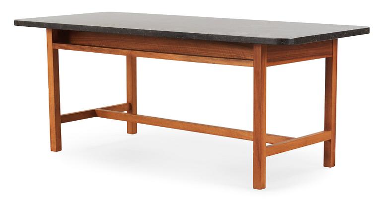 A Josef Frank walnut and black marble sofa table, Svenskt Tenn, model 2125.
