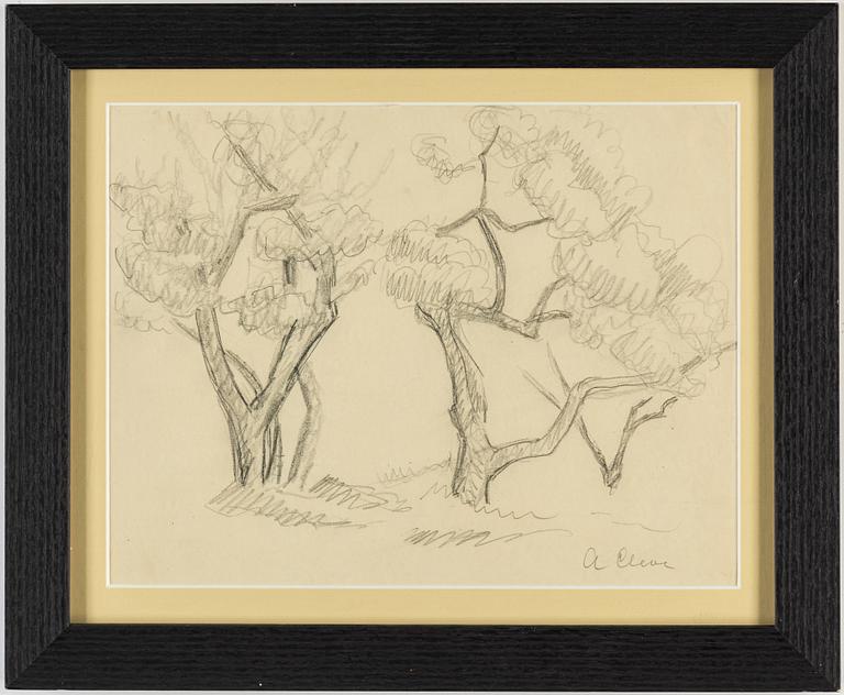 AGNES CLEVE, pencil on paper. Signed A Cleve.