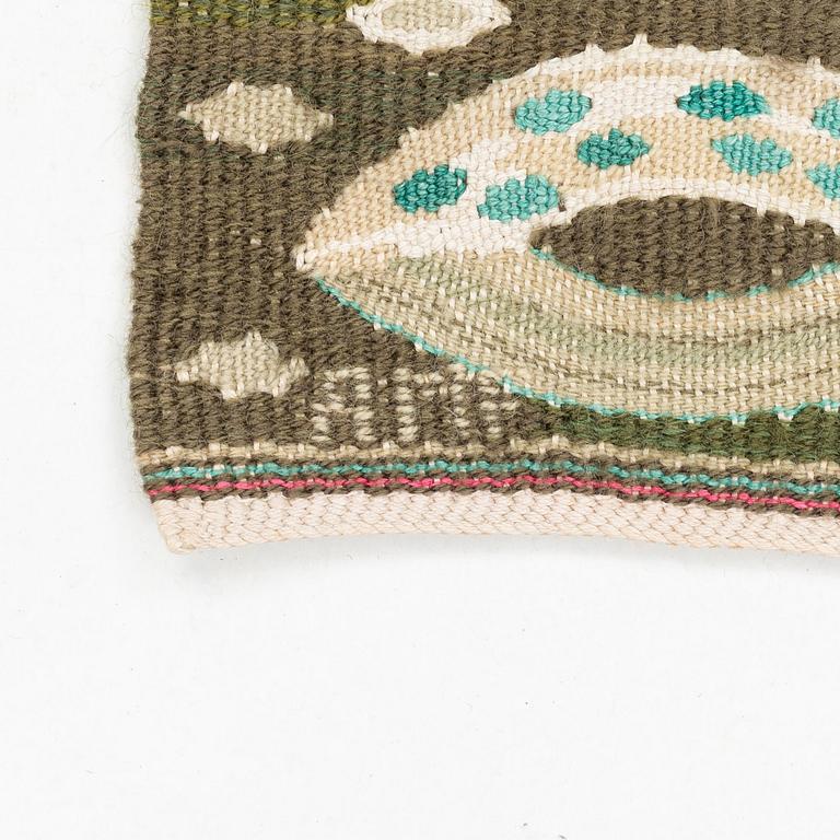 Ann-Mari Forsberg, a textile, "Bandet", a tapestry variant ca, 65  x 32,5 cm, signed AMF.