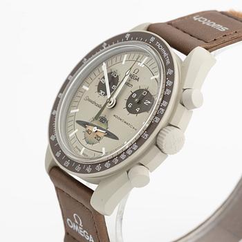 Swatch/Omega, MoonSwatch, Mission To Saturn, kronograf, armbandsur, 42 mm.