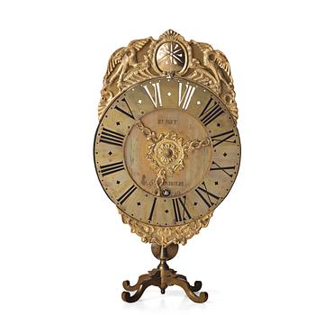 113. A 1760's night mantel clock by Petter Ernst (clockmaker in Stockholm 1753-85), 1760-tal.