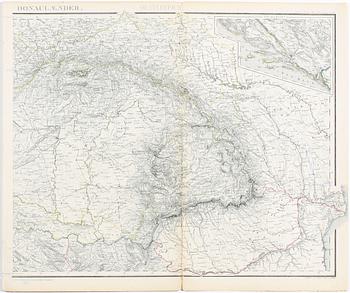PARTI KARTOR, 7 st, bla världsdelarna och del av Nordamerika, Stein 1870-tal.